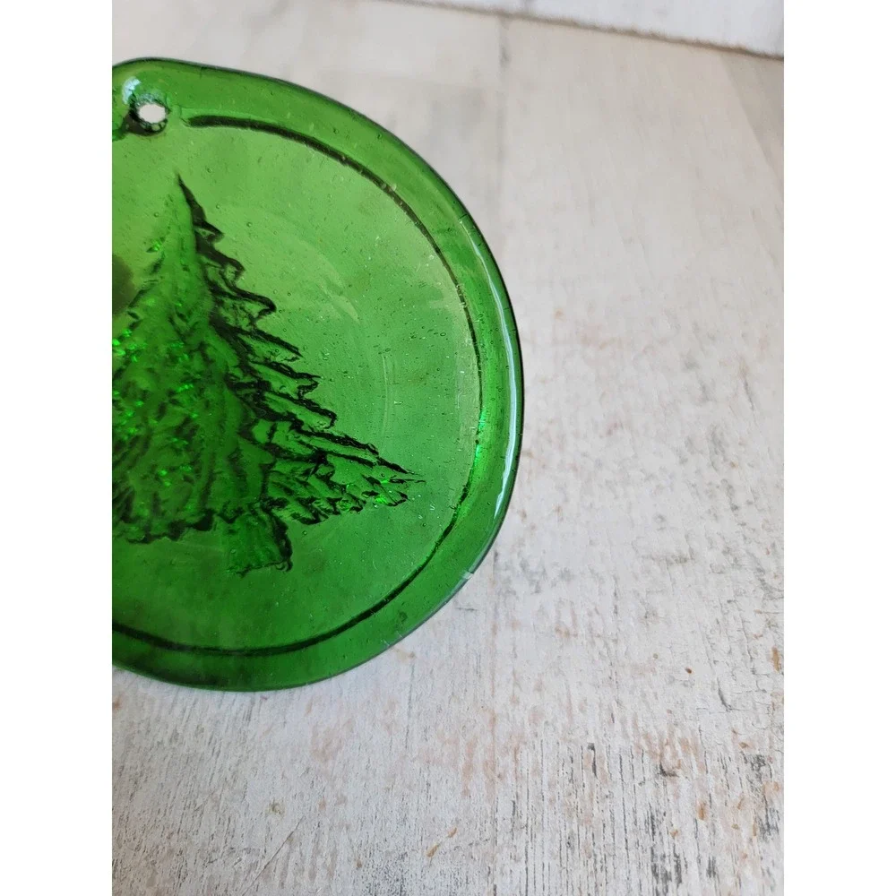 Abstract stained glass green Xmas tree ornament Unique Home decor
